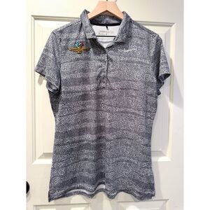 Nike Golf Dri-Fit Indianapolis Motor Speedway Polo Women's L Black White Racing